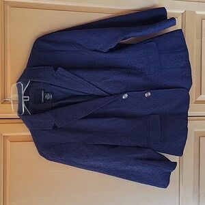 Cynthia Rowley navy eyelet jacket